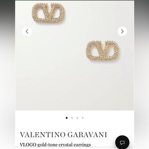 Valentino Gold Crystal Embellished Earrings
